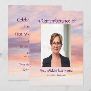 Memorial Service Evening Sunset Sunset  Invitation