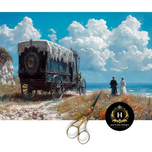 Memorial Service Funeral Carriage Decoupage Tissue Paper