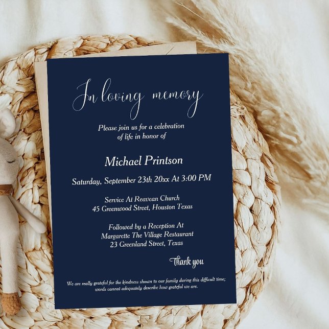 Memorial Service , Funeral, celebration of life Invitation (Creator Uploaded)