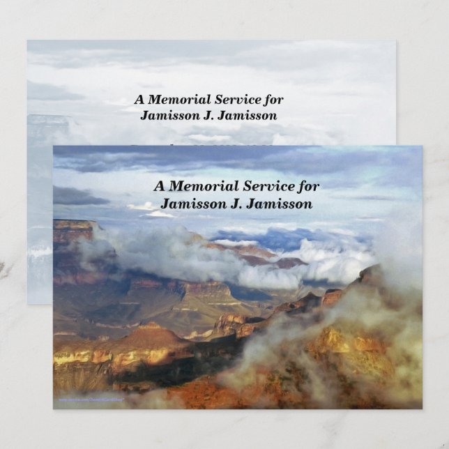 Memorial Service Invitation, Canyon Clouds Invitation (Front/Back)