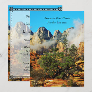 Memorial Service Invitation, Canyon with Clouds Invitation