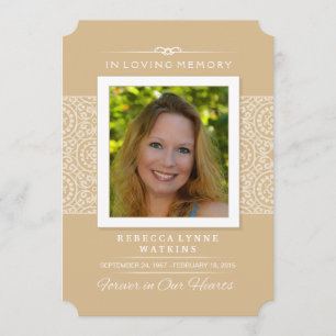 Memorial Service Invitation - Elegant Gold & White
