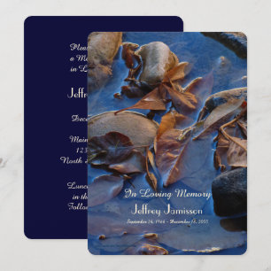 Memorial Service Invitation, Leaves in Water Invitation