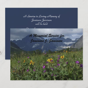 Memorial Service Invitation Mountain Wildflowers