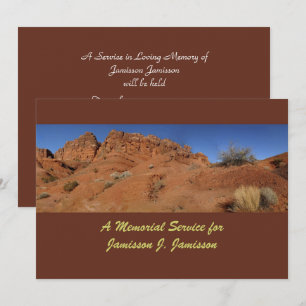 Memorial Service Invitation, Red Rock Hills Invitation