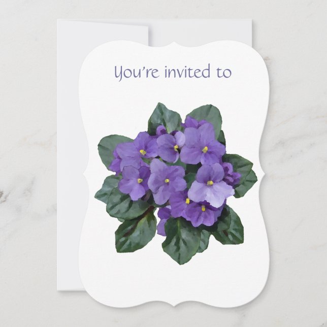 Memorial Service Invite African Violet Purple (Front)