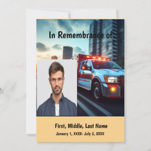 Memorial Service Invite Ambulance Attendant Driver