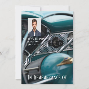 Memorial Service Invite Antique Cars Auto Vehicles