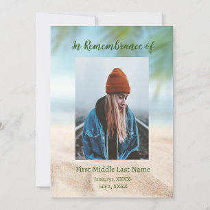 Memorial Service Invite Beach Ocean Sea Lake