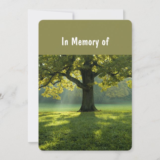 Memorial Service Invite Beautiful Shade Tree Lawn (Front)