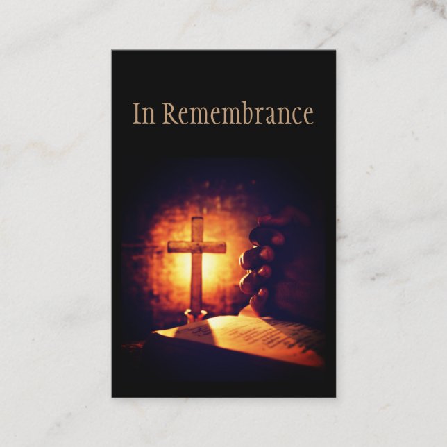 Memorial Service Invite Bible Cross Pray Christian (Front)