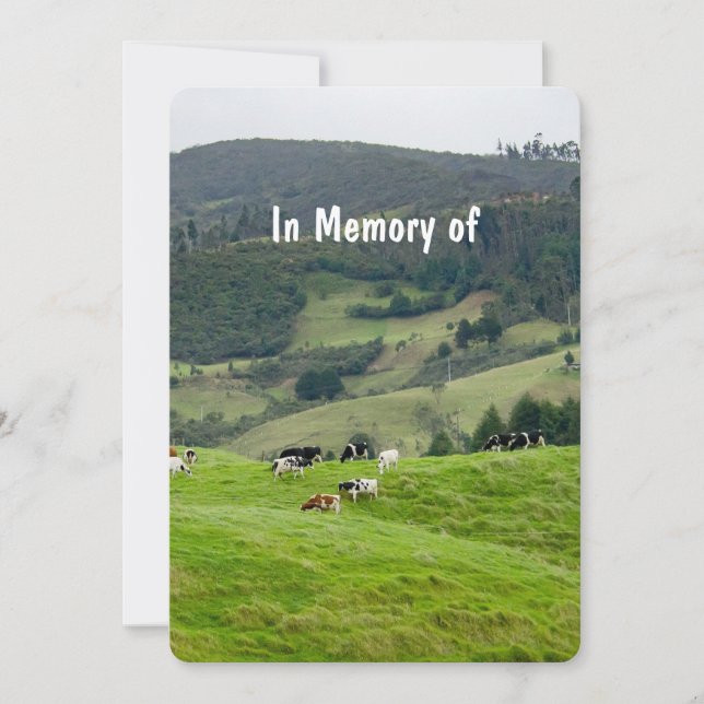 Memorial Service Invite Cattle Farming Farmer (Front)