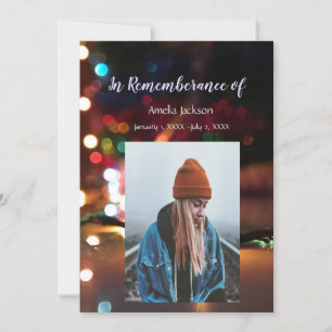 Memorial Service Invite Christmas Lights