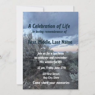Memorial Service Invite Desert Mountain Trail Walk