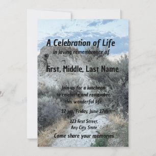 Memorial Service Invite Desert Mountain Trail Walk