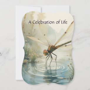 Memorial Service Invite Dragonfly Custom Art