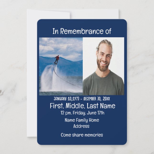 Memorial Service Invite Fly Board (Front)