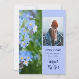 Memorial Service Invite Forget-Me-Not Flowers