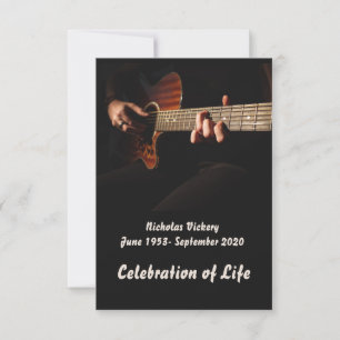 Memorial Service Invite Guitar Player Musician