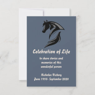 Memorial Service Invite Horse Equestrian Animal