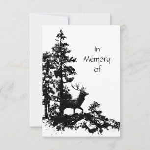 Memorial Service Invite Masculine Stag Deer Art