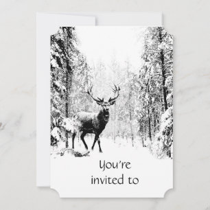 Memorial Service Invite Masculine Stag Deer Art