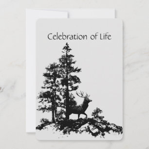 Memorial Service Invite Masculine Stag Deer Art