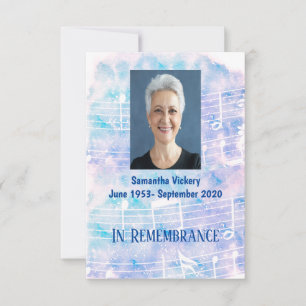 Memorial Service Invite Music Notes background