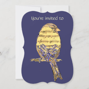 Memorial Service Invite Music with Bird