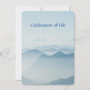 Memorial Service Invite Peaceful Mountain