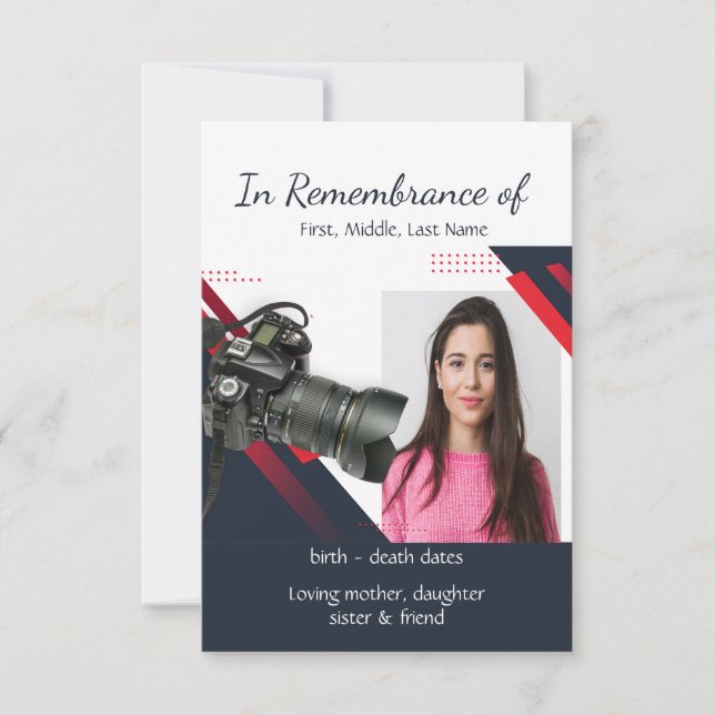 Memorial Service Invite Photographer (Front)