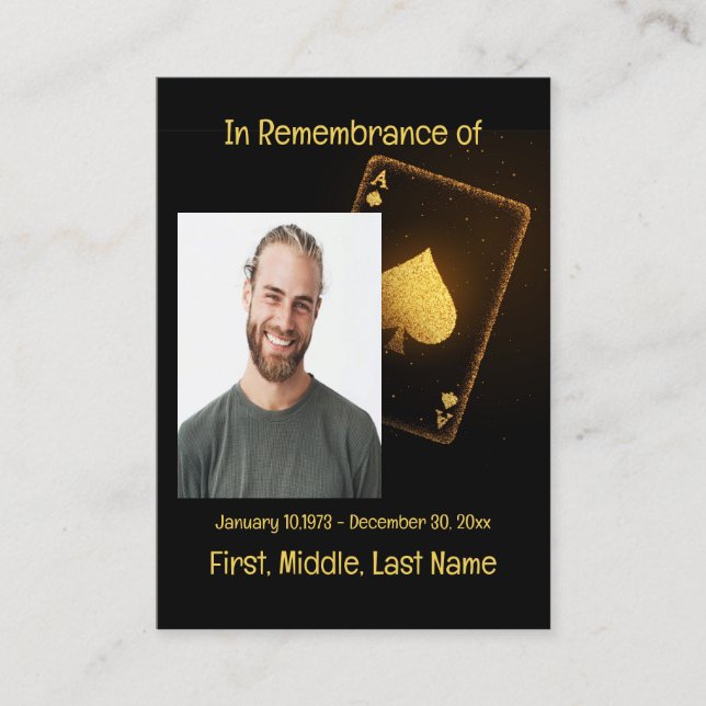 Memorial Service Invite Poker Card Game  (Front)