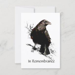 Memorial Service Invite Raven Black Bird