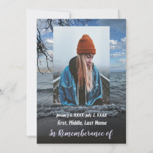 Memorial Service Invite Sea Ocean Lake Waves