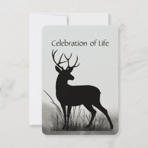 Memorial Service Invite Stag Deer Masculine