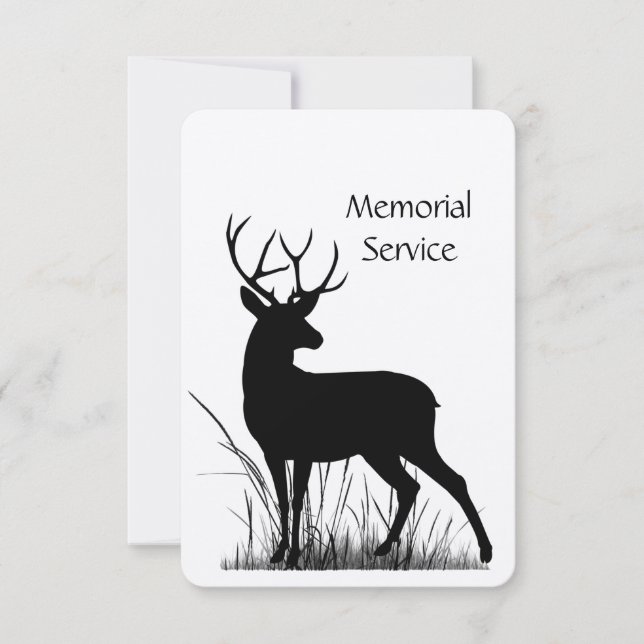 Memorial Service Invite Stag Deer Masculine (Front)