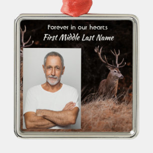Memorial Service Invite Stag Deer Outdoorsman Metal Tree Decoration