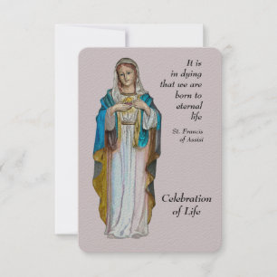 Memorial Service Invite Virgin Mary to Customize
