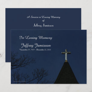 Memorial Service Old Wooden Cross Invitation