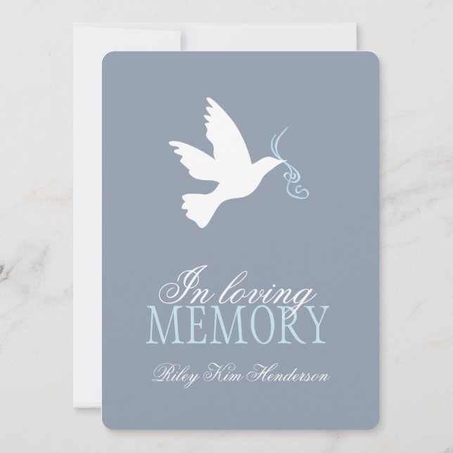 Memorial service photo funeral invitations (Back)