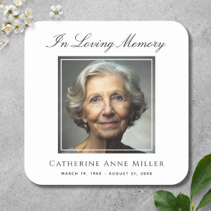Memorial Service Photo Funeral Tribute Square Sticker
