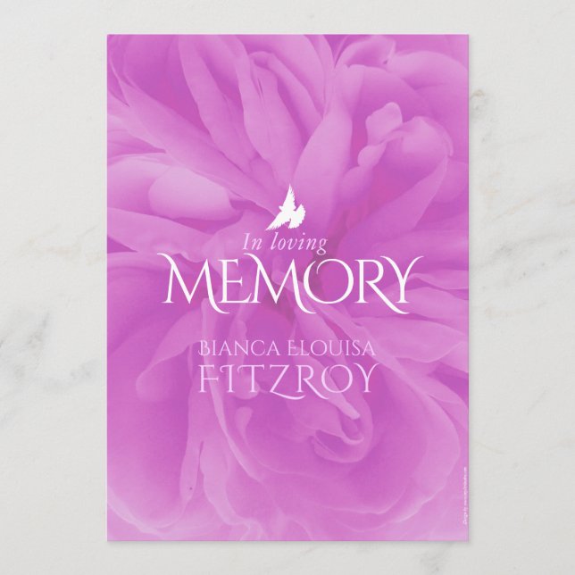 Memorial service purple rose funeral program programme (Front)