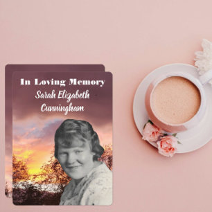 Memorial Service Red Sunset with Trees Photo Programme