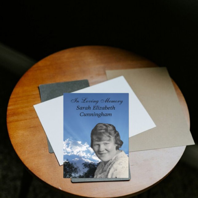 Memorial Service Sun Rays Photo Flat Program Programme (Creator Uploaded)