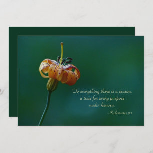 Memorial Service, To Everything There Is a Season Invitation