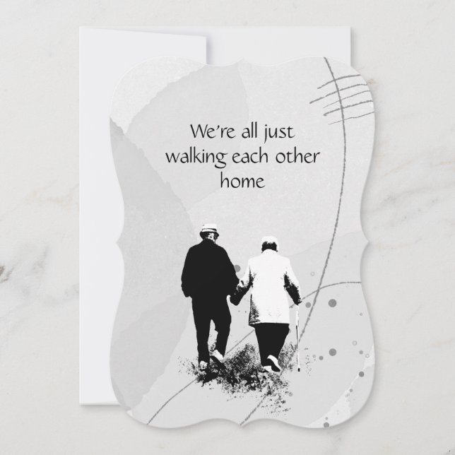 Memorial Service Walking Each Other Home Quote Invitation (Front)