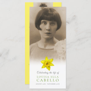 Memorial service yellow daffodils bright funeral programme