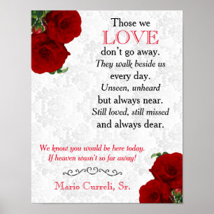 Memorial Sign 2 - Deep Red Rose Wedding