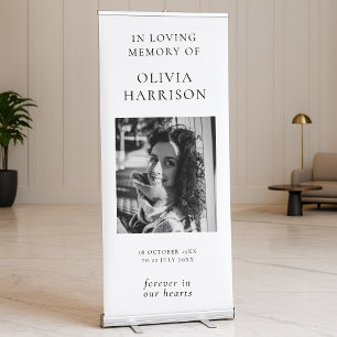 Memorial Sign Minimal Funeral Retractable Banner