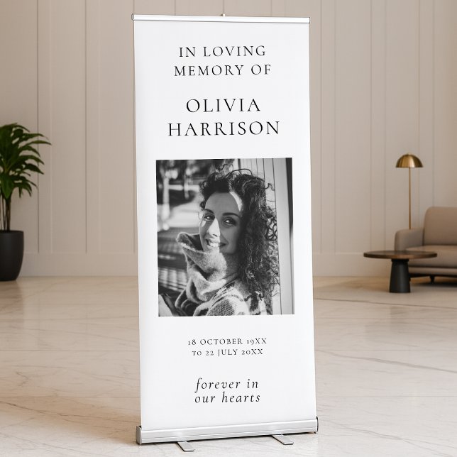 Memorial Sign Minimal Funeral Retractable Banner (Creator Uploaded)
